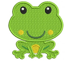 Stickmuster - Frosch lachend